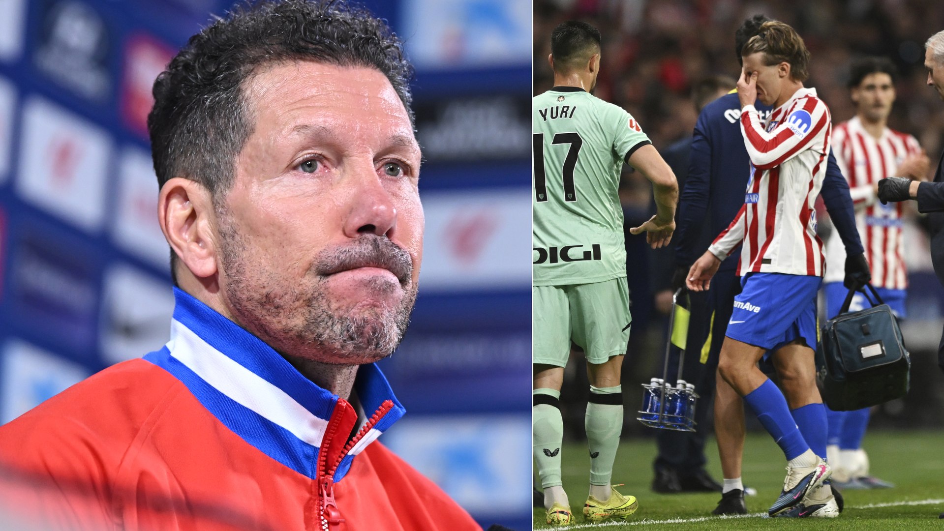 El entrenador del Atlético de Madrid, Diego Pablo Simeone, se refirió a la lesión de Barrios y no fue muy optimista