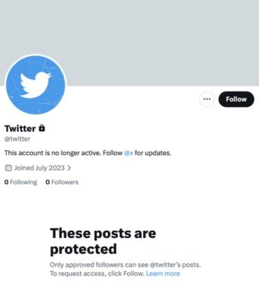 El perfil de @twitter.