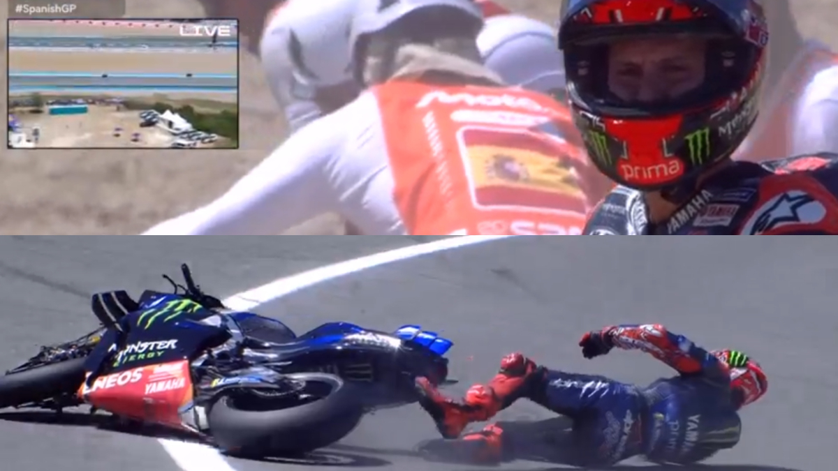 Fabio Quartararo se cae en Jerez y deja escapar la victoria del sprint