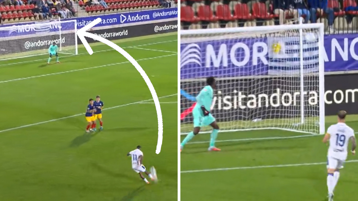 El golazo de falta de Duk al Andorra, el mejor de la temporada en Segunda