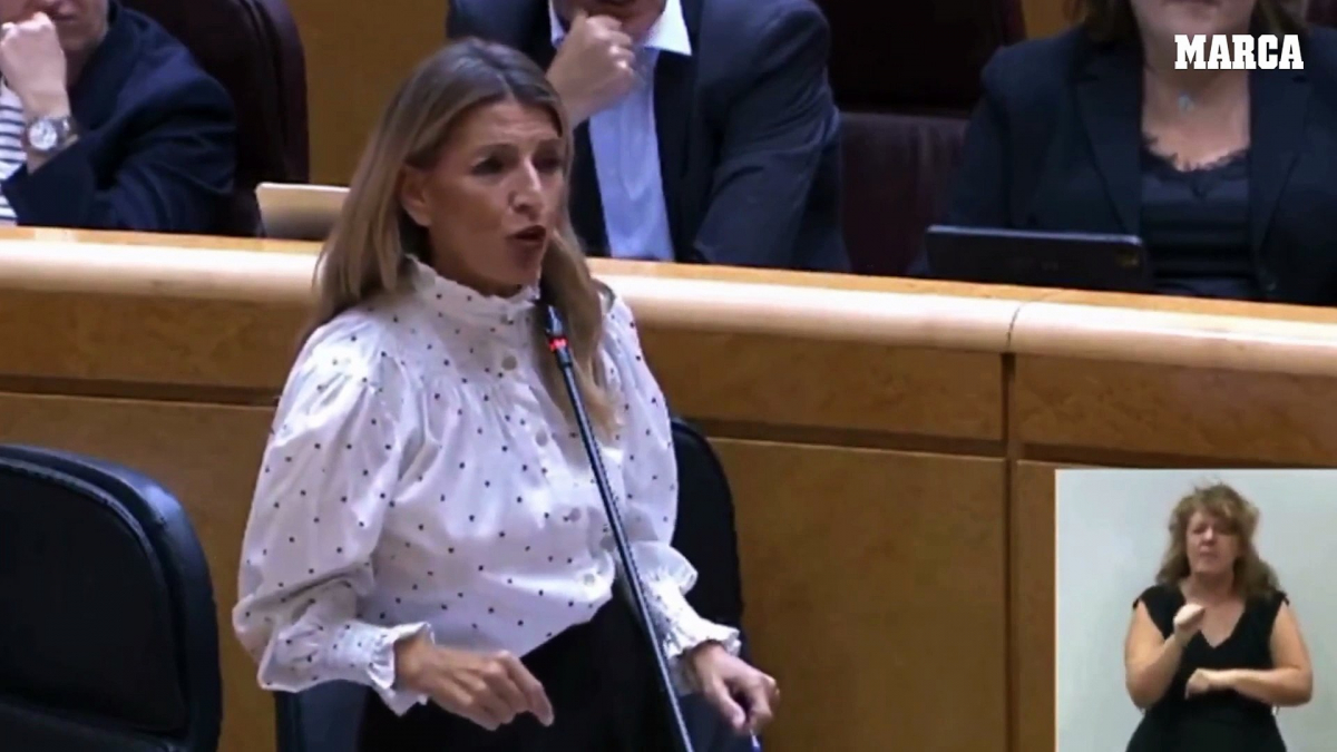 "Queda Gobierno de corrupción para rato": El lapsus de Yolanda Díaz que provoca las risas en el Senado