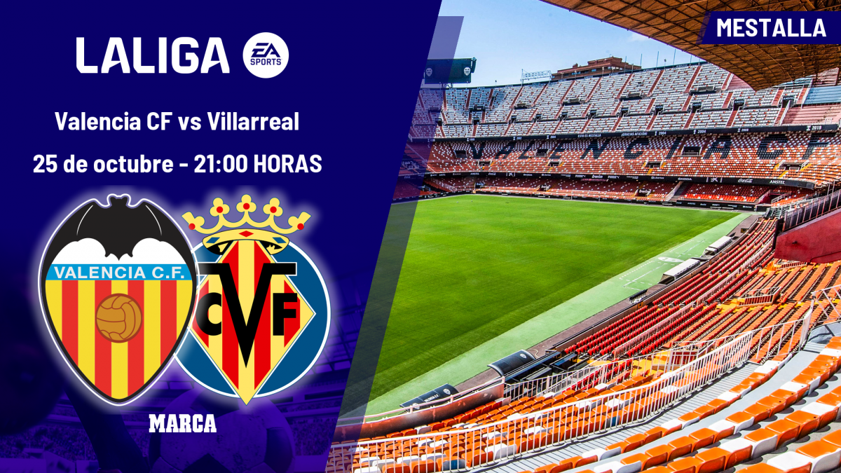 Valencia - Villarreal: horario, dónde ver en TV y canal del partido de LaLiga EA Sports 
