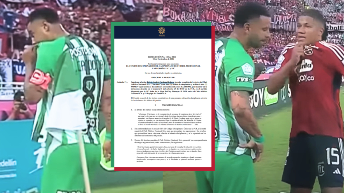 La verdad de la dura sanción a Edwin Cardona por provocación en partido ...