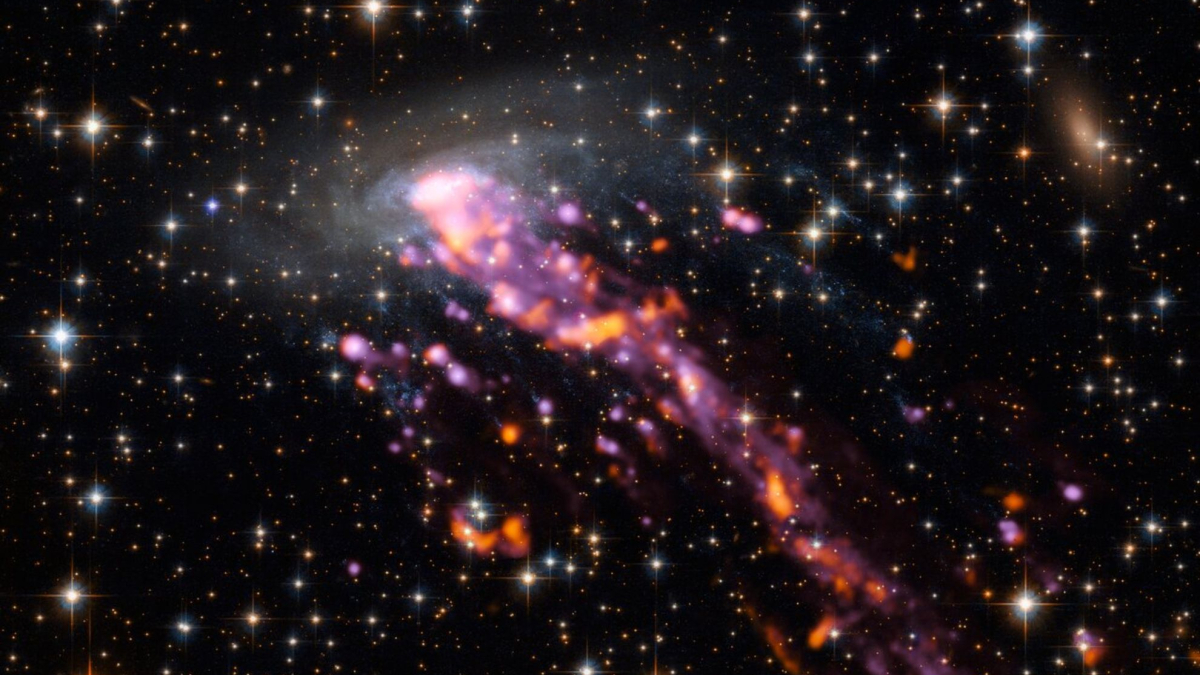 Investigadores descubren una galaxia con tentáculo en forma de medusa