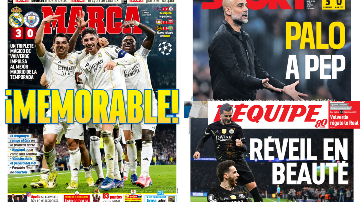 La reacción de la prensa inglesa tras el 3-0 a Guardiola