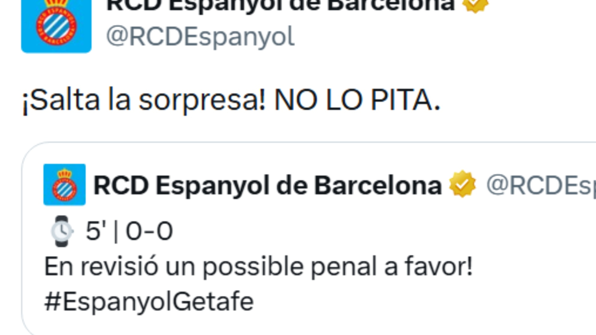 El Espanyol explota contra Díaz de Mera por otro penalti no señalado: “¡Salta la sorpresa!”