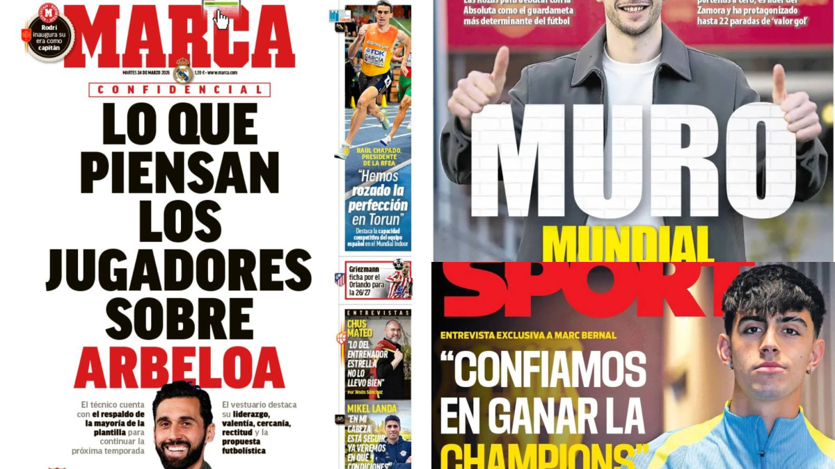 Así vienen las portadas del día: Arbeloa, Joan García, Zidane...