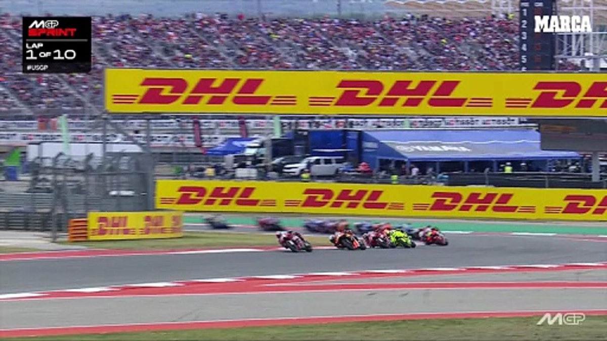 Marc Márquez se vuelve a ir al suelo en la carrera al sprint en la primera vuelta