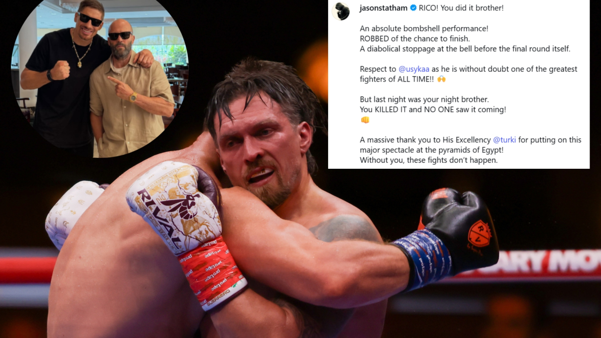 Jason Statham, indignado con el final del combate Usyk-Verhoeven: "Fue diabólico"