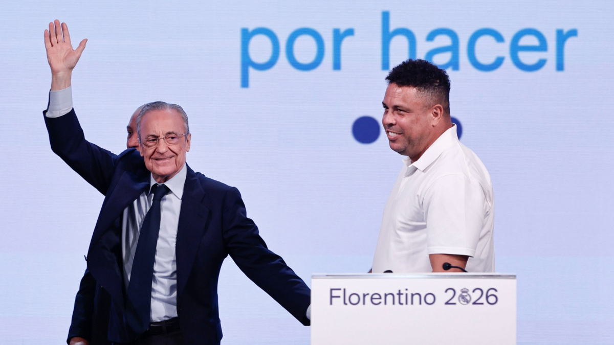 Caras conocidas en la presentación de la candidatura de Florentino: Ronaldo Nazario, Roberto Carlos...