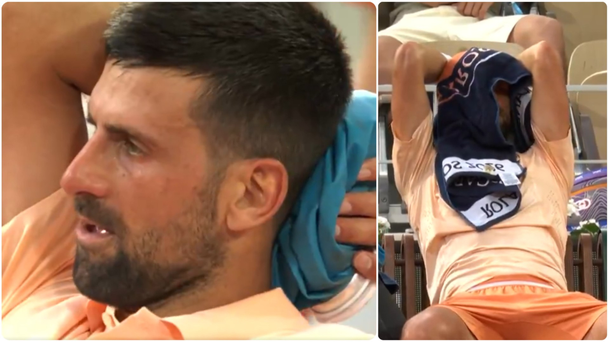 Hình ảnh Djokovic kiệt sức vì nắng nóng tại Roland Garros đi vào lịch sử
