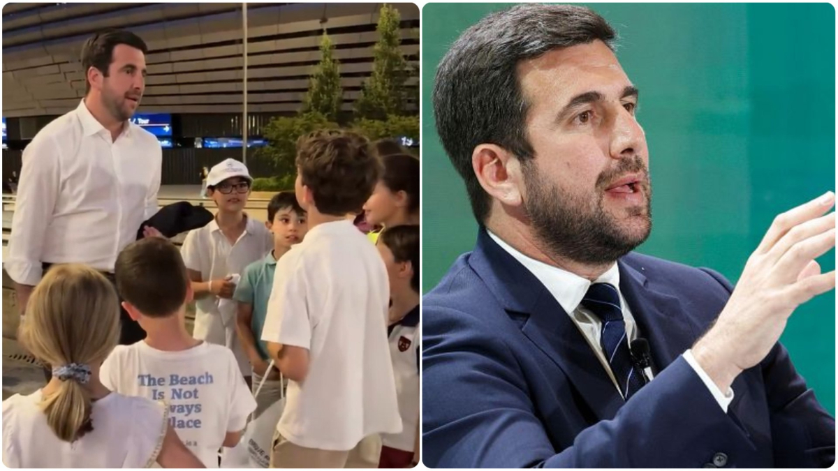 La propuesta de Enrique Riquelme a unos jóvenes: "¿Os gustaría una grada solamente para familia y niños?