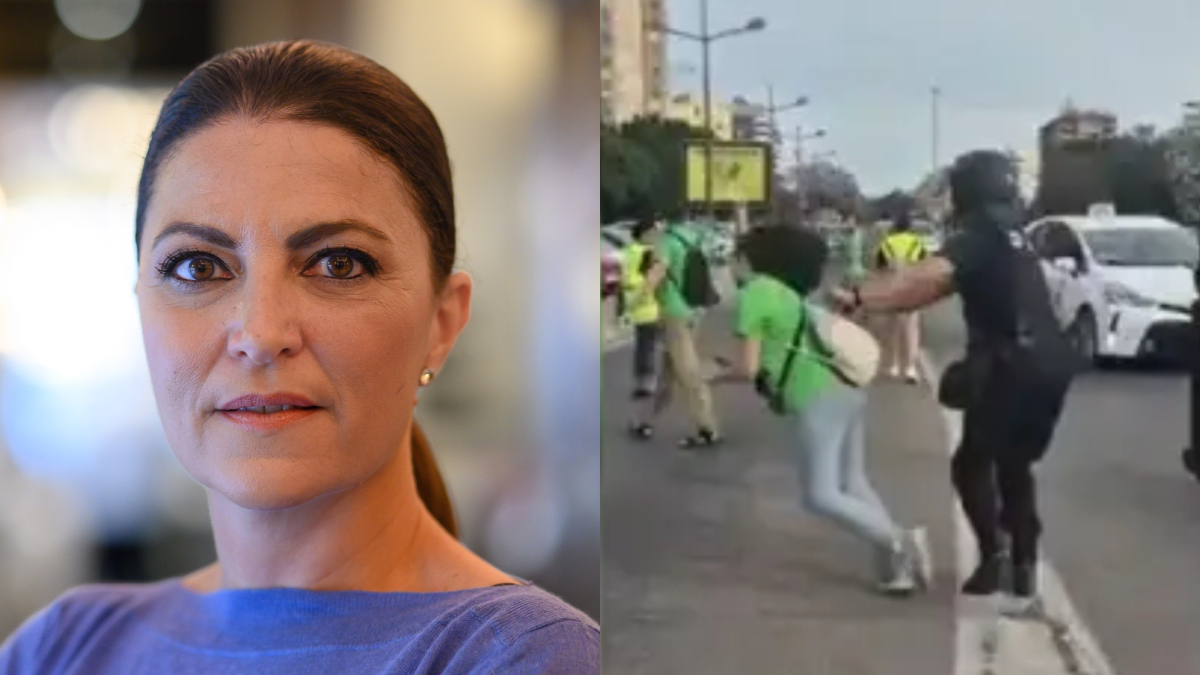Macarena Olona defiende al agente de la Policía que empujó a una docente en la manifestación de Valencia: “No llores”