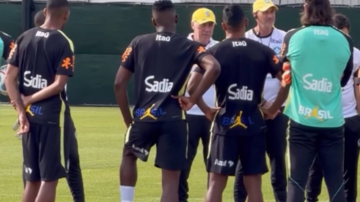 Primer entrenamiento de Brasil en Estados Unidos y primera charla de Ancelotti