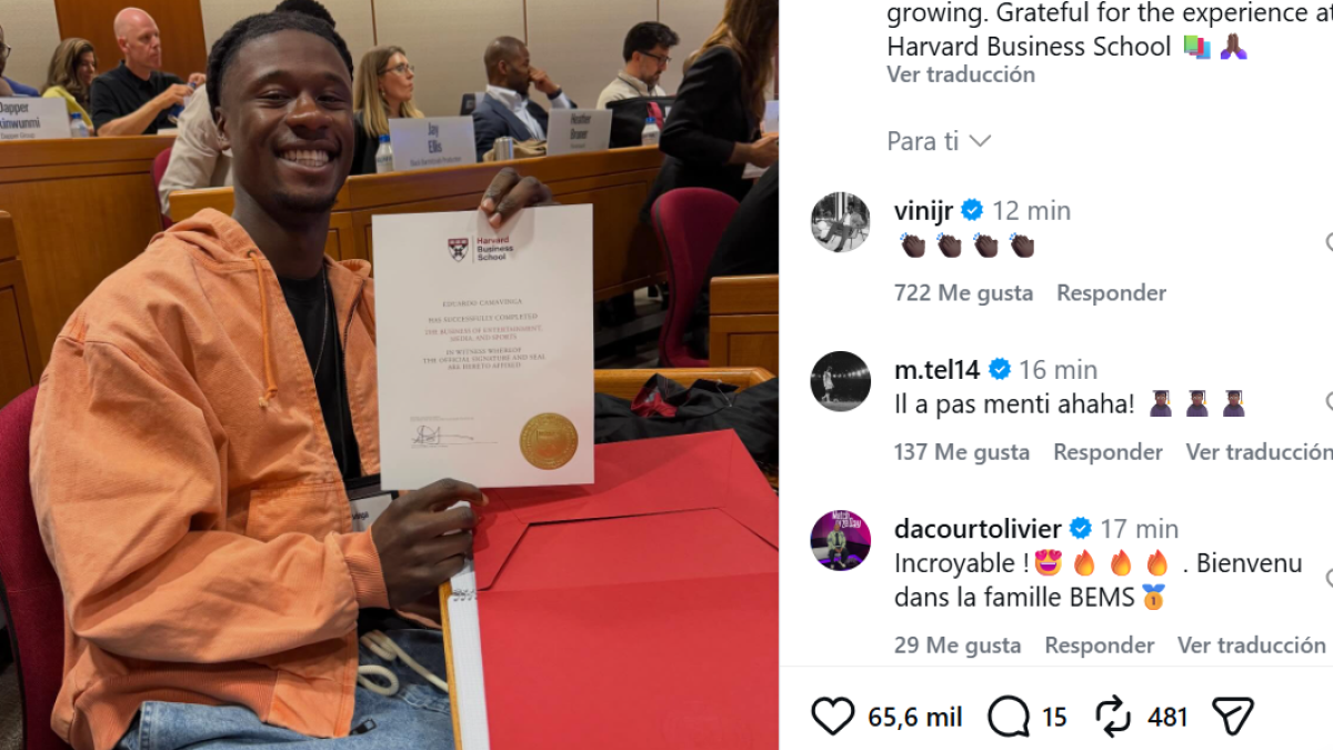 Camavinga se saca un curso de Harvard... y Vini le aplaude