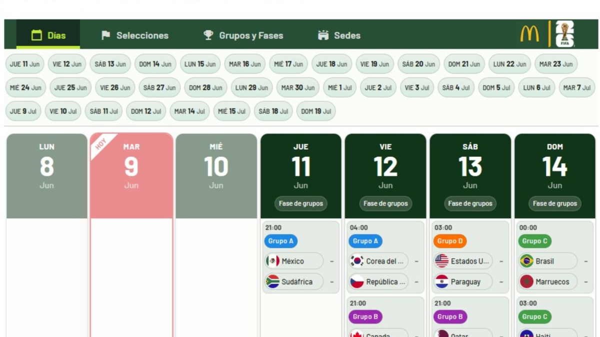 ​ Ya está aquí el mejor calendario del Mundial: más interactivo y para no perderte nada 