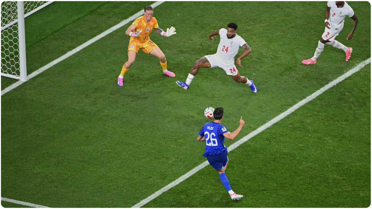 Gol de Petar Musa (2-2) en el Inglaterra 4-2 Croacia