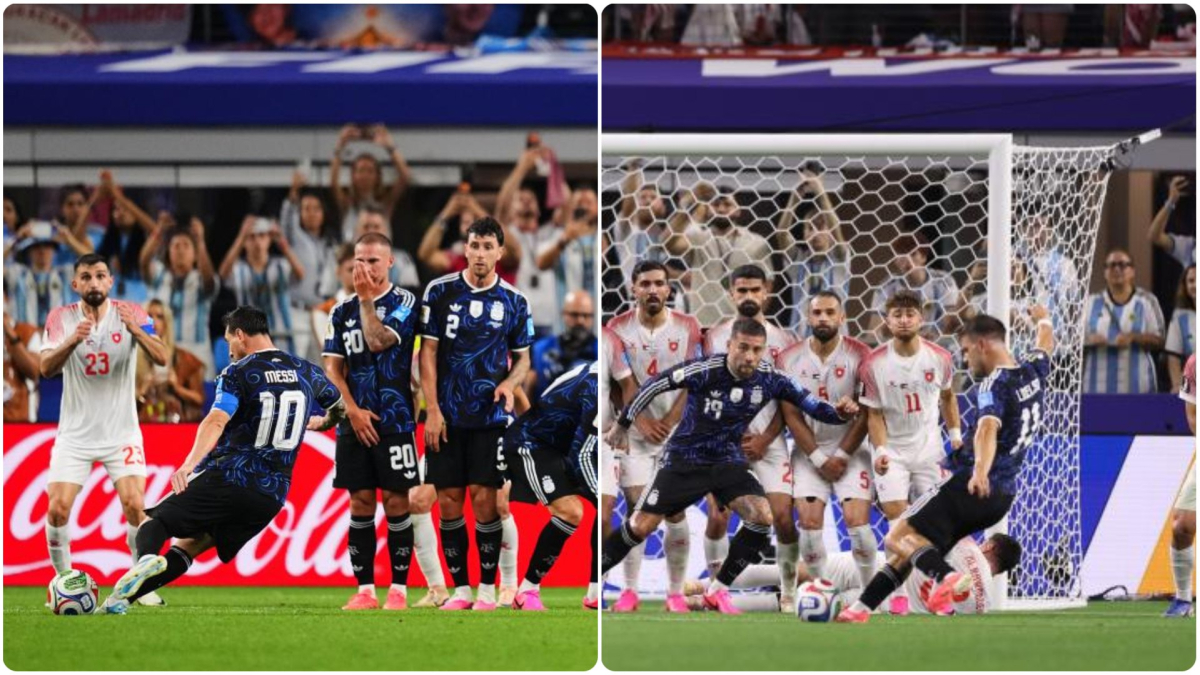 Messi y Lo Celso dejan dos joyas a balón parado