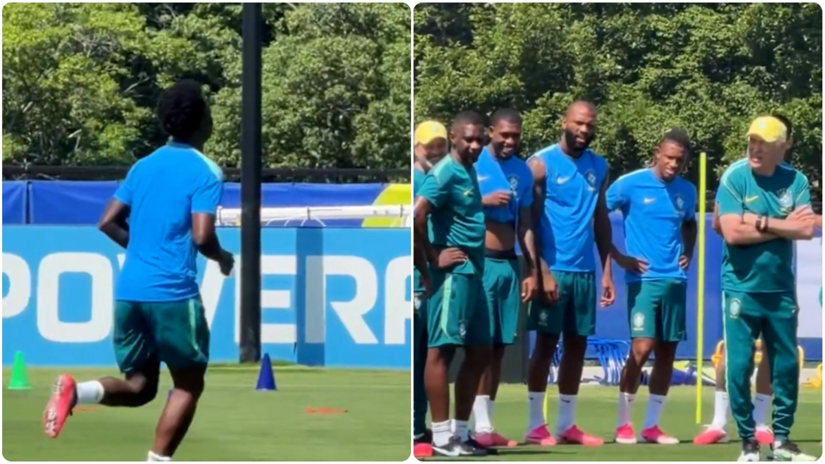 Vinicius recibe una divertida pitada por llegar tarde al entrenamiento