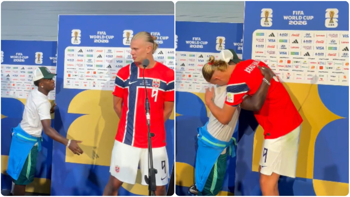El emotivo abrazo entre Haaland y Vinícius tras la eliminación de Brasil