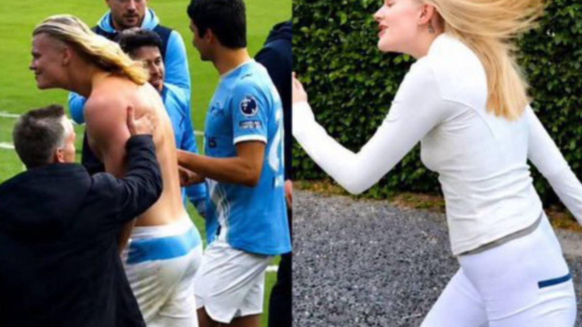 La modelo Julia Grop se hace viral con sus imitaciones de Erling Haaland