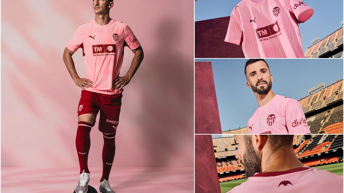 El Valencia presenta su tercera equipación para la temporada 2026-27 con un innovador diseño rosa y rojo Torino
