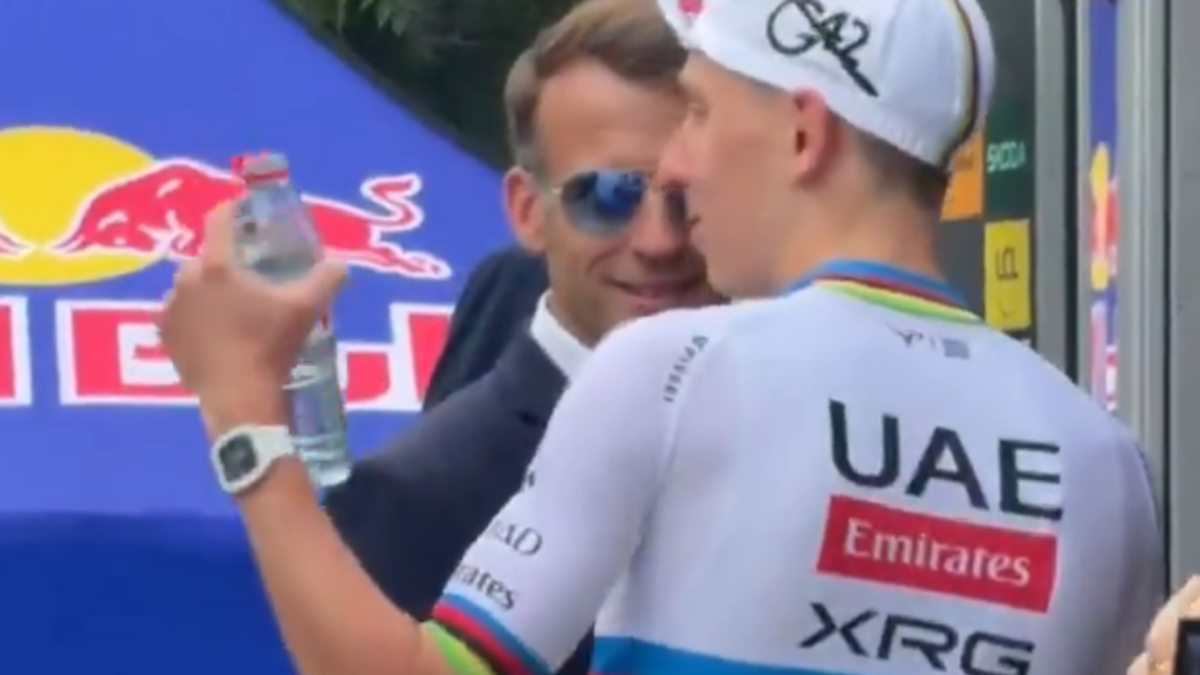 Macron se 'cuela' en el Tour y Pogacar le desvela quién será "su sucesor"