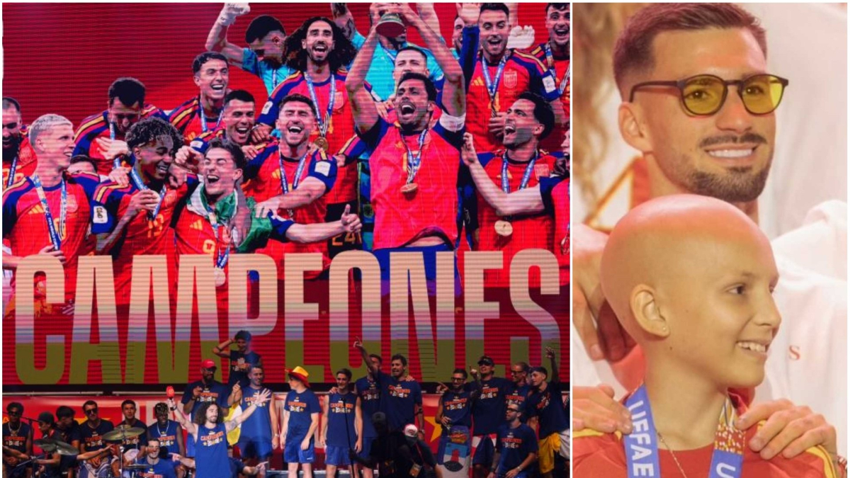 El equipo de España rinde homenaje a María Caamaño en la fiesta del Mundial
