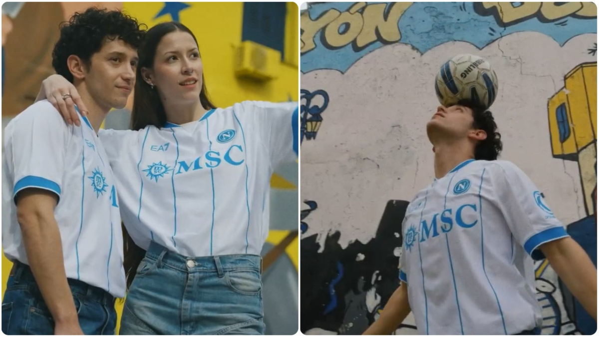 Napoli presenta su camiseta de visita con un toque argentino