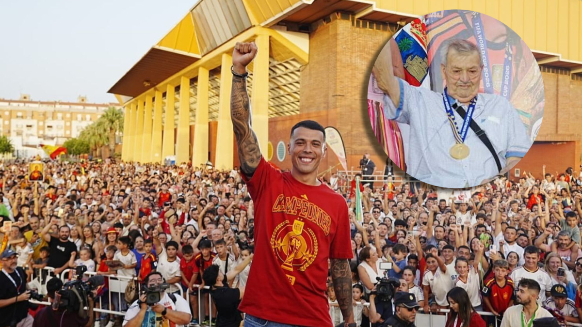 Pedro Porro emociona a Don Benito con el regalo más especial del Mundial