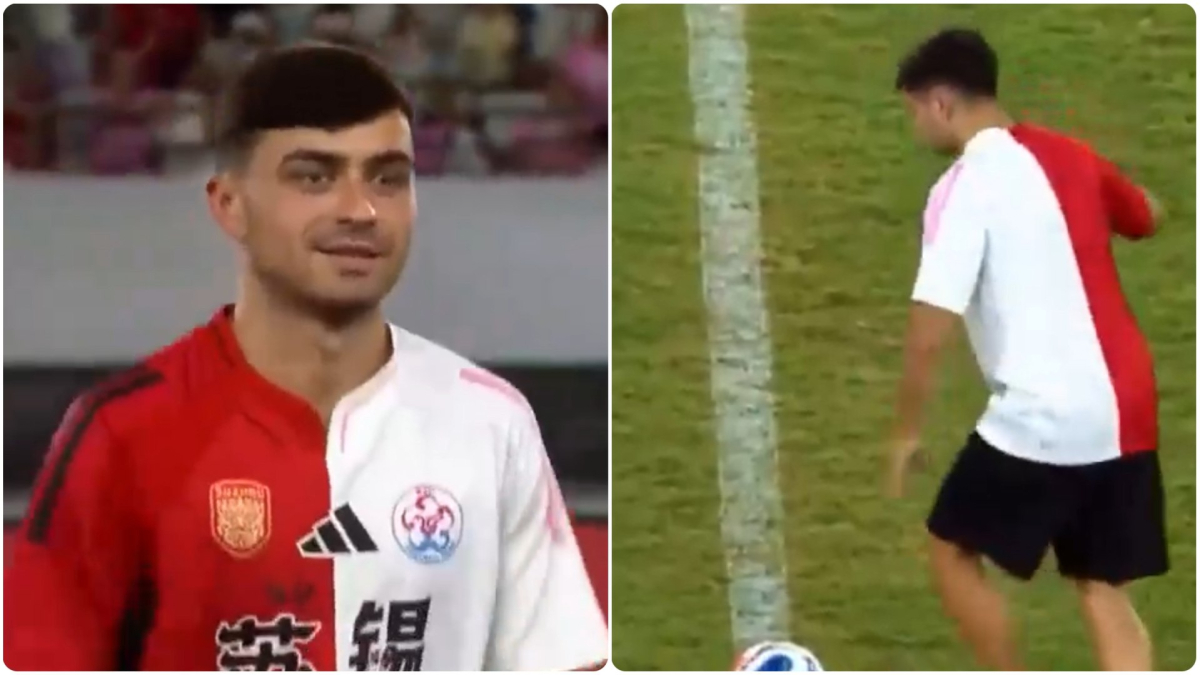 Honores máximos a Pedri en un partido oficial de China