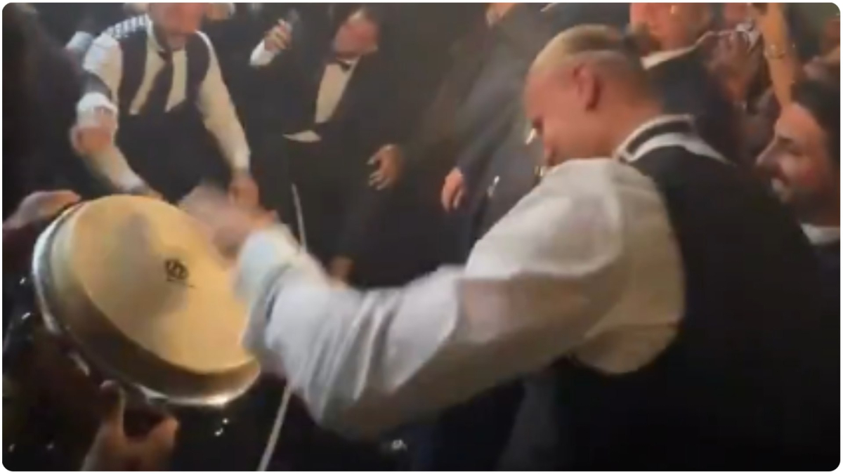 Haaland roba el foco en la boda de Donnarumma con su tradicional grito de guerra noruego