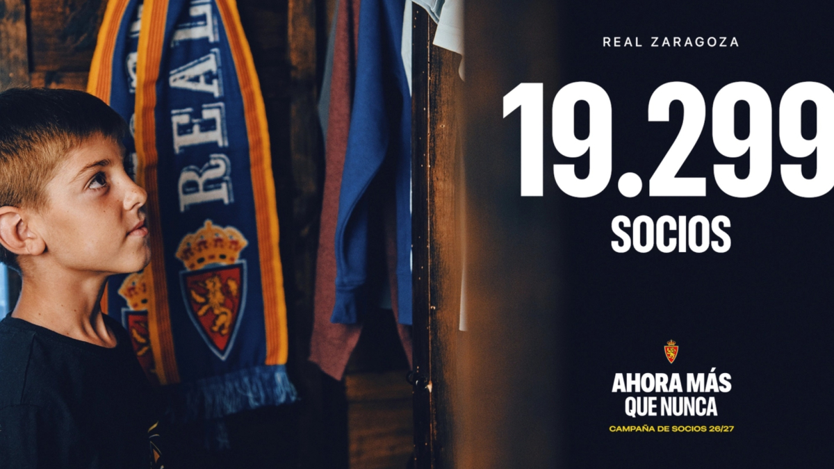 La afición del Zaragoza sigue firme con casi 20.000 socios en Primera RFEF