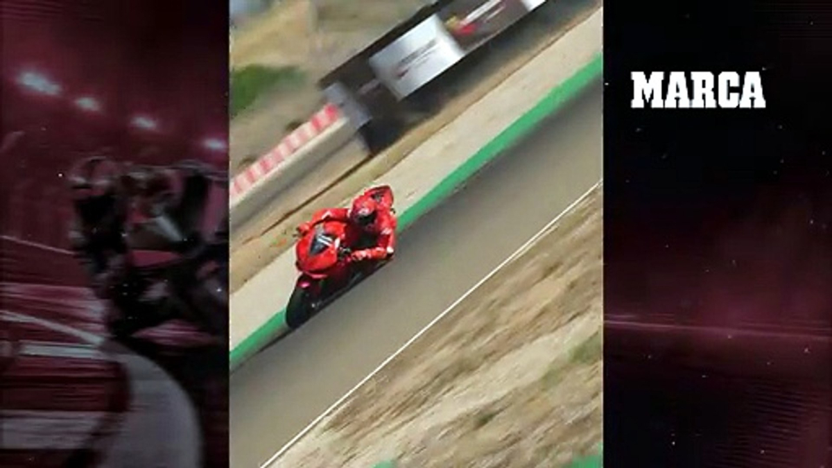 Marc Márquez in pista a MotorLand Aragón durante l'allenamento per la decima corona