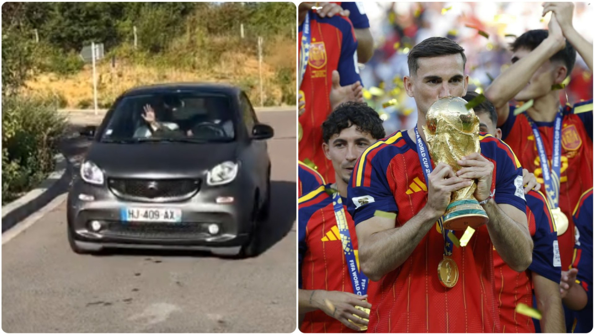 Fabián Ruiz parcheggia un'auto discreta a contrasto con la lussuosa flotta del PSG, scena in un'area di parcheggio