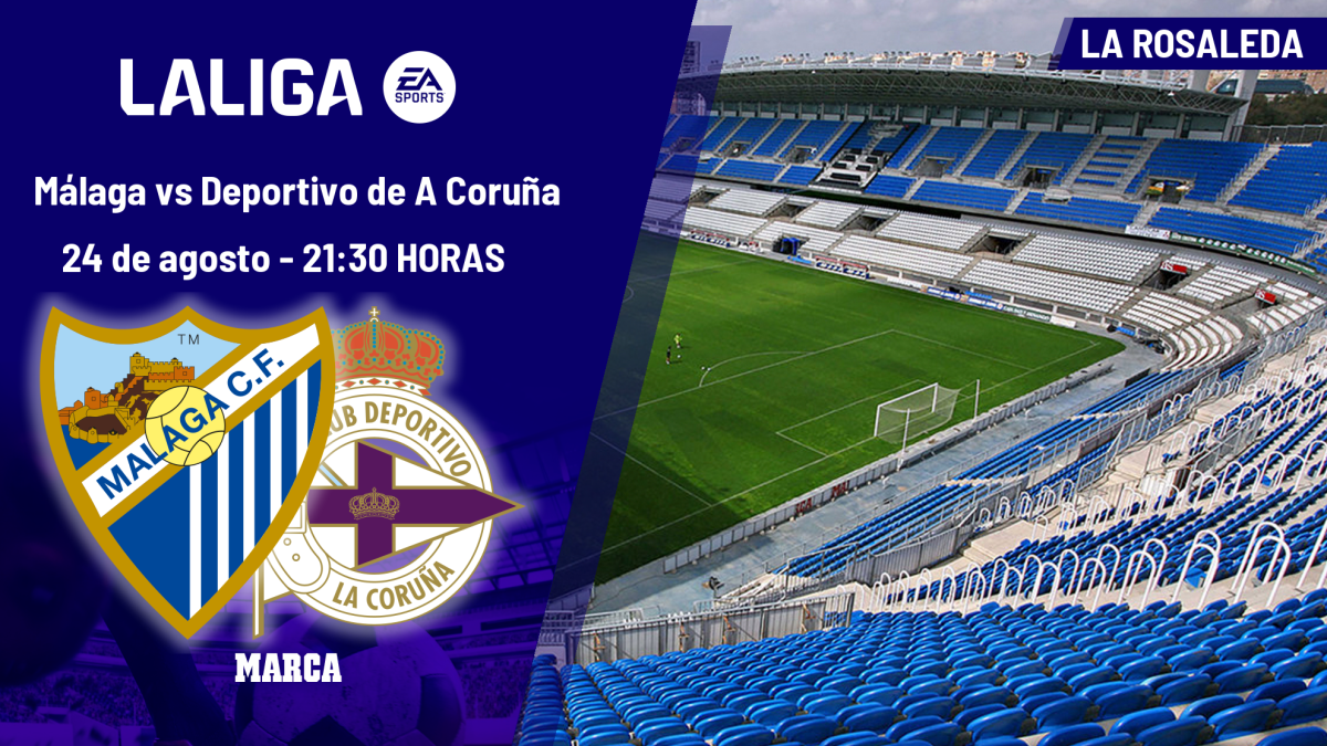 Málaga - Deportivo: horario y dónde ver hoy en TV y online el partido de la jornada 2 de LaLiga EA Sports