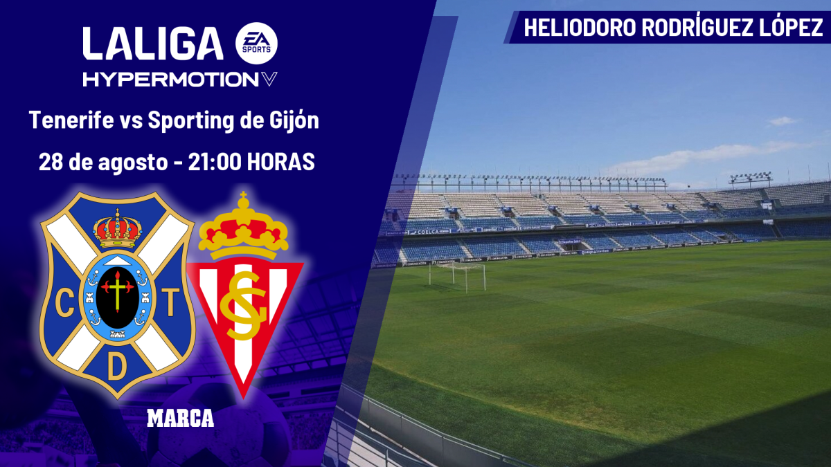 Tenerife - Sporting de Gijón: horario, dónde ver en TV y canal del partido de LaLiga Hypermotion