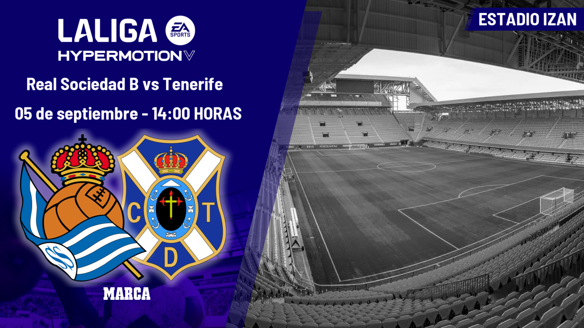 A qué hora es el Real Sociedad B - Tenerife: horario y dónde ver en TV el partido de LaLiga Hypermotion