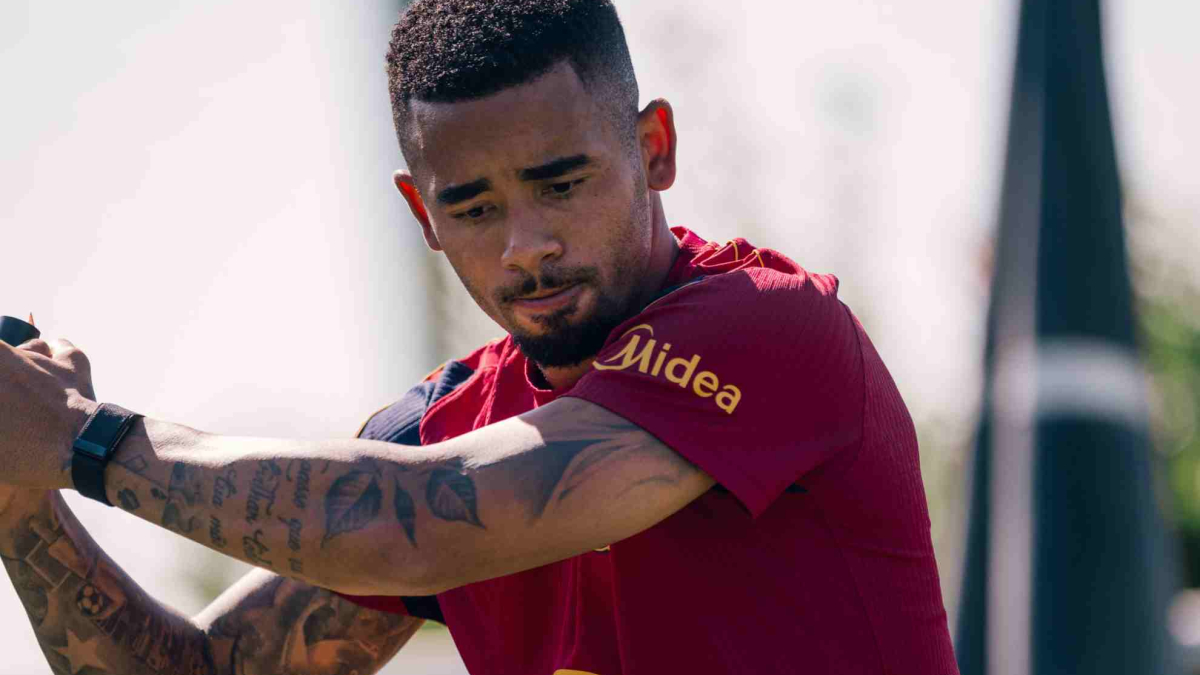 Gabriel Jesus during his second training session with Barcelona at the Ciutat Esportiva Joan Gamper.
