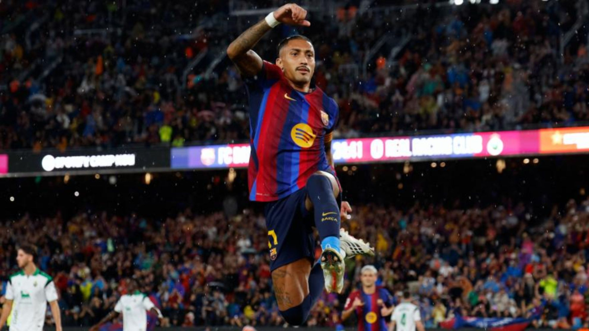 Gol de Raphinha (p.) (2-0) en el FC Barcelona 7-2 Racing