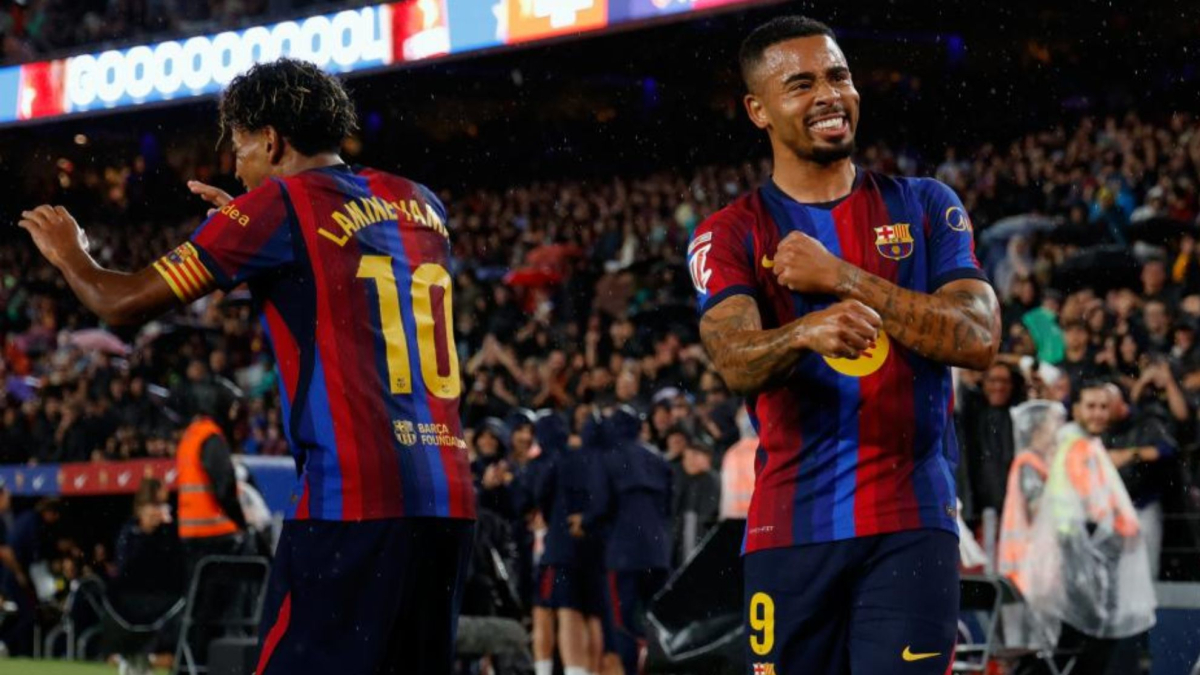 Gol de Gabriel Jesús (6-2) en el FC Barcelona 7-2 Racing