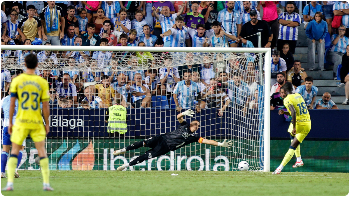 Gol de Pape Gueye (1-3) en el Málaga 1-3 Villarreal