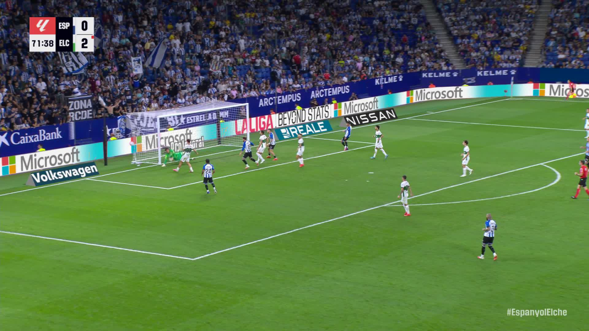 Gol de Chust (p.p.) (1-2) en el Espanyol 1-3 Elche