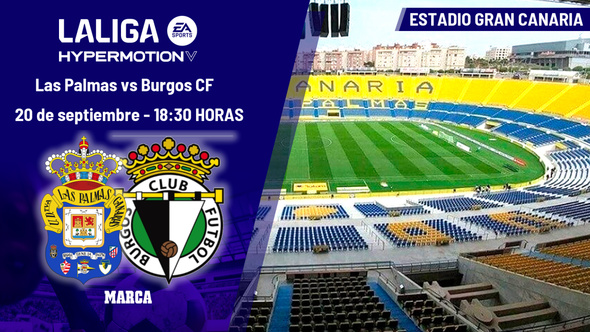 Las Palmas - Burgos CF: horario y dónde ver hoy en TV y online el partido de la jornada 6 de LaLiga Hypermotion