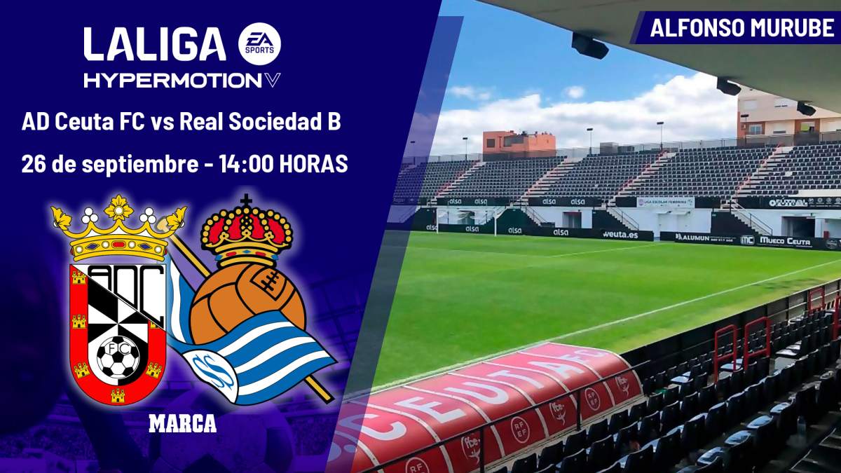 AD Ceuta FC - Real Sociedad B: horario, dónde ver en TV y canal del partido de LaLiga Hypermotion