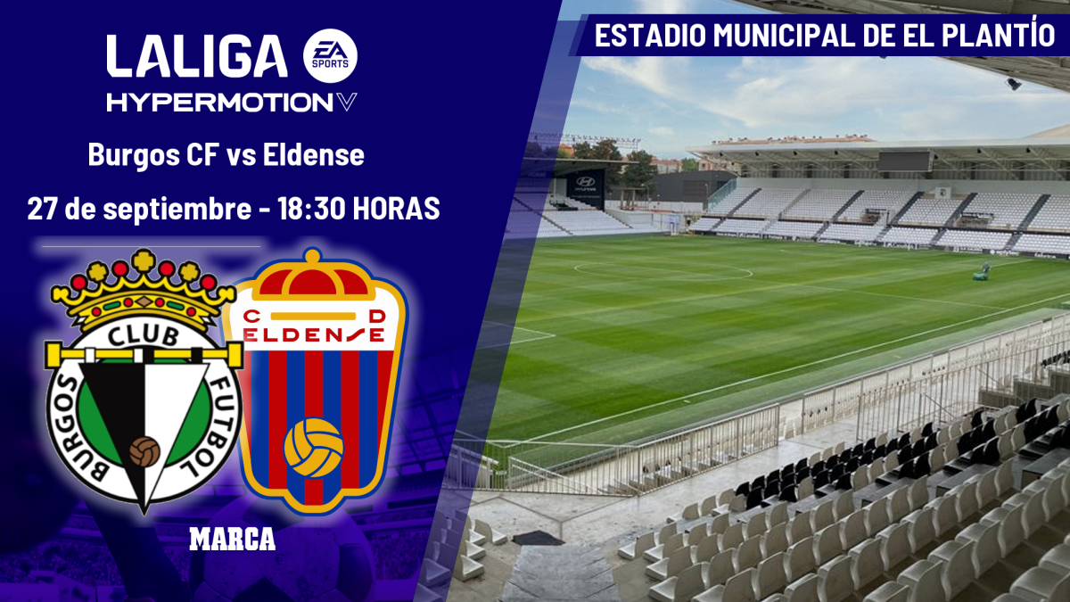 Dónde ver el Burgos - Eldense de LaLiga Hypermotion: horario y canal de TV del partido de la jornada 7