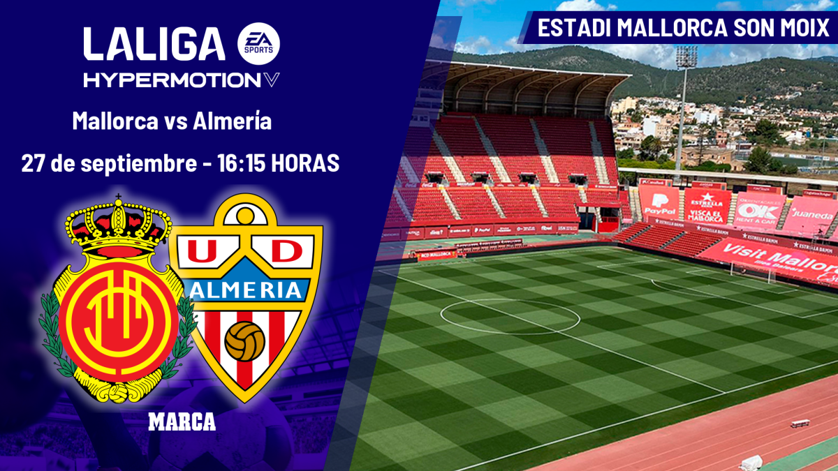 Mallorca - Almería: horario, dónde ver en TV y canal del partido de LaLiga Hypermotion