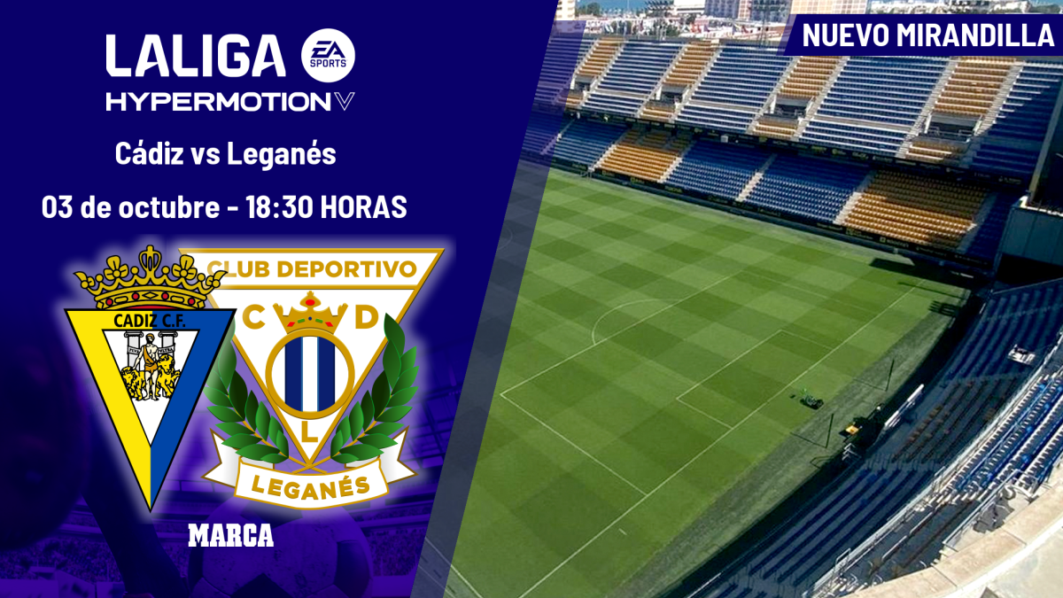 Cádiz - Leganés: horario, dónde ver en TV y canal del partido de LaLiga Hypermotion