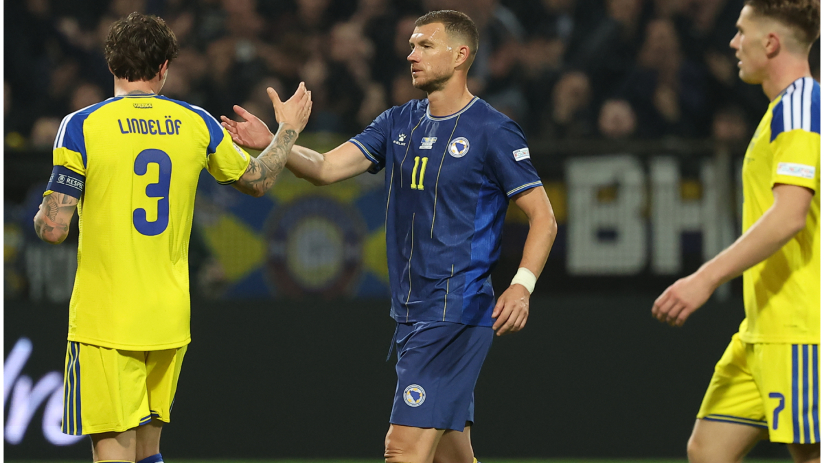 Emotivo adiós de Edin Dzeko con Bosnia en el empate ante Suecia