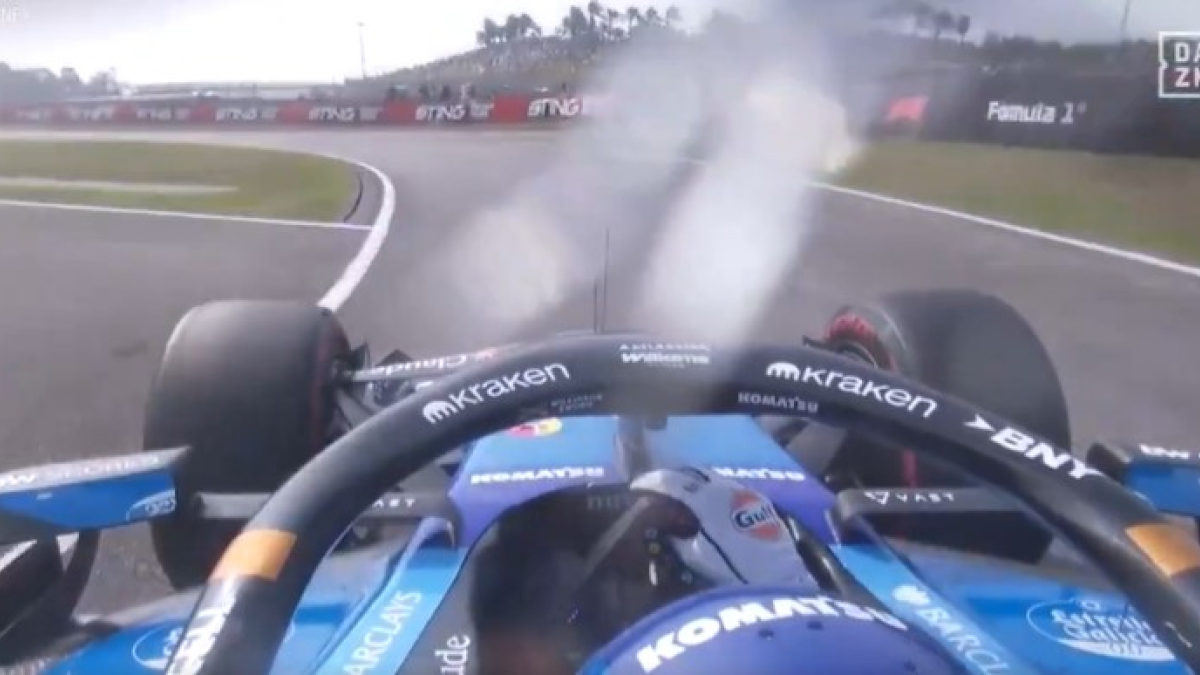 La pedrada sobre Carlos Sainz, a más de 200 km/h